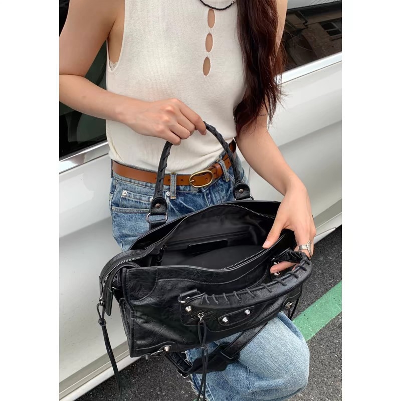 Torba za motocikl s nitima, u stilu Inst, francuska vintage luksuzna torba za nošenje, jastučasta tote torba, crossbody torba preko jednog ramena