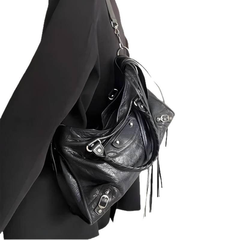 Torba za motocikl s nitima, u stilu Inst, francuska vintage luksuzna torba za nošenje, jastučasta tote torba, crossbody torba preko jednog ramena