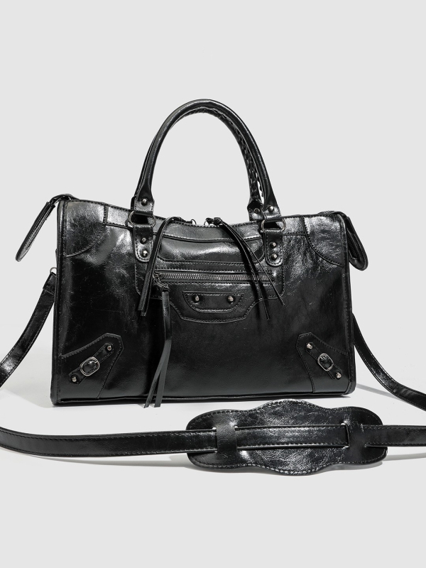 Deinet ženska torba u stilu seksi djevojke, motociklistička tote torba, model 2026, tote s vezom i džepom za mobitel te zakovice