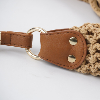 Új stílusú szegecses válltáska perforált kötött dizájnnal, női, nyár, retro crossbody