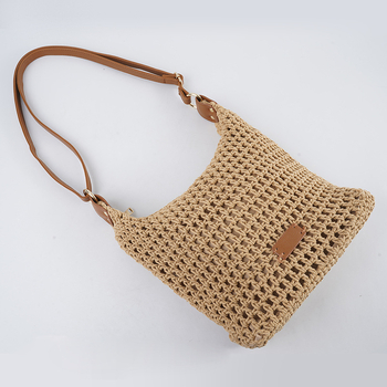 Új stílusú szegecses válltáska perforált kötött dizájnnal, női, nyár, retro crossbody