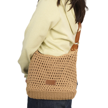 Új stílusú szegecses válltáska perforált kötött dizájnnal, női, nyár, retro crossbody