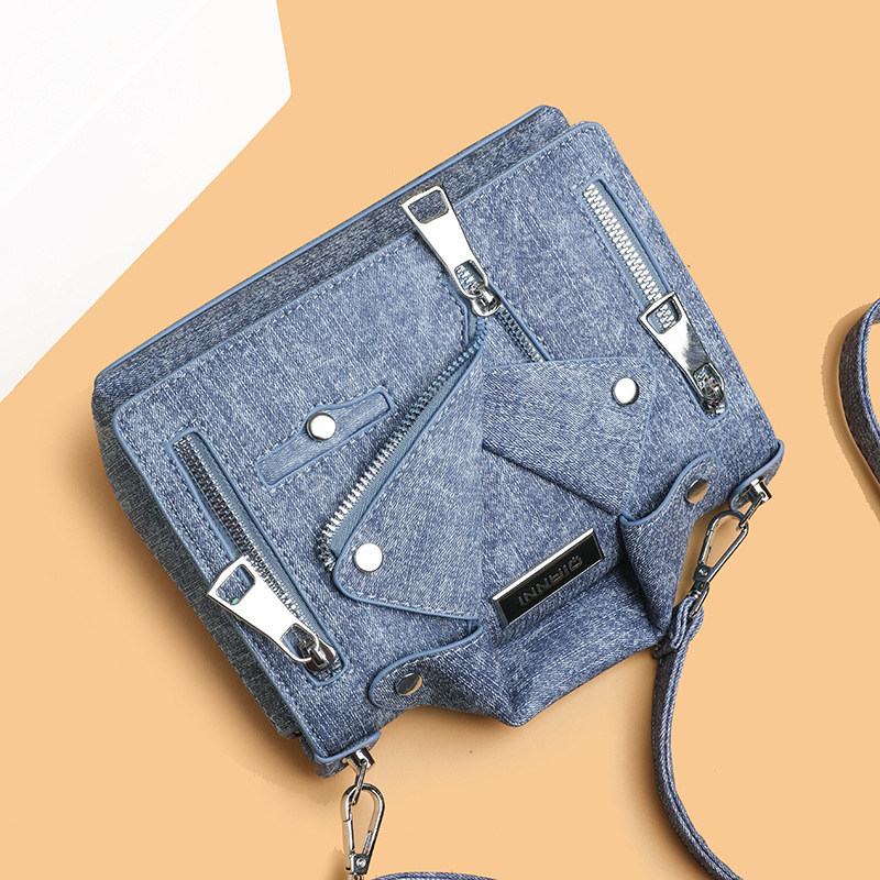 Mini kvadratna torba s nitima, jaket stil, crossbody, ljeto 2025, europsko-američki stil