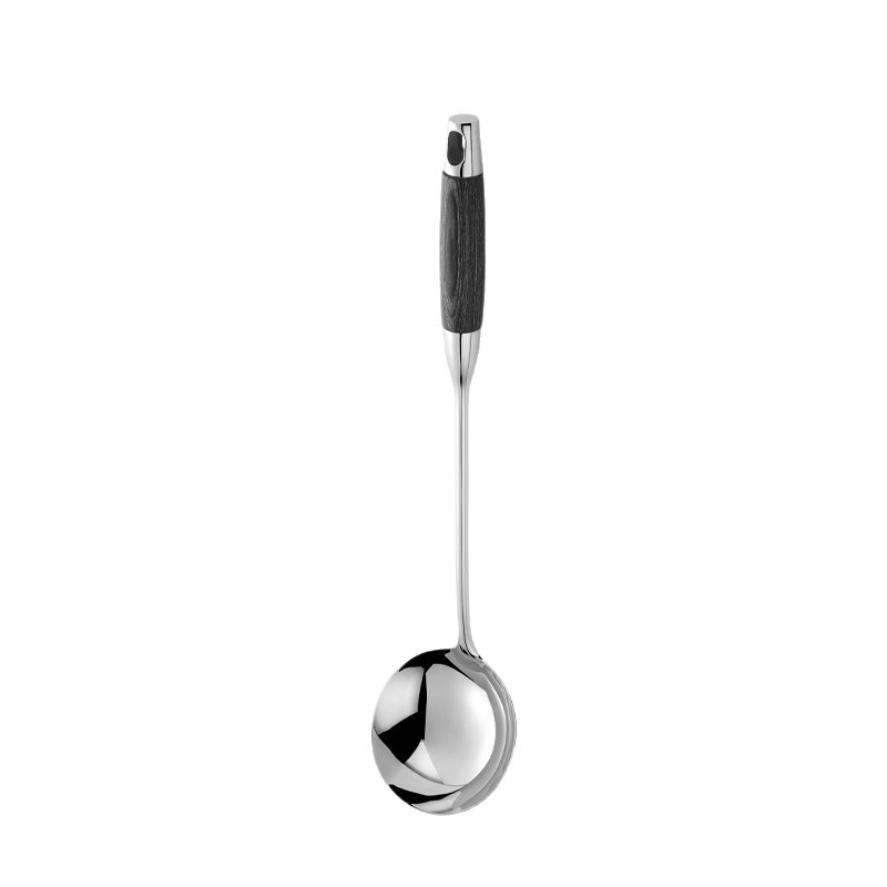 Hongjunda Set spatulă și lingură din oțel inoxidabil 316, mâner din lemn - ustensile de bucătărie rezistente la temperaturi înalte