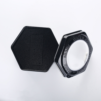 Cutie metalică neagră hexagonală pentru ceasuri de sport — ambalare și cutie cadou, cu posibilitatea de logo