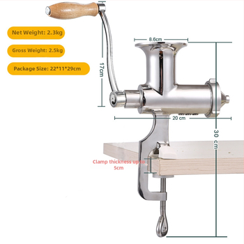 Storcător de suc manual din oțel inoxidabil pentru iarbă de grâu, fructe și ghimbir — extractor de suc cu manivelă și separare a pulpei