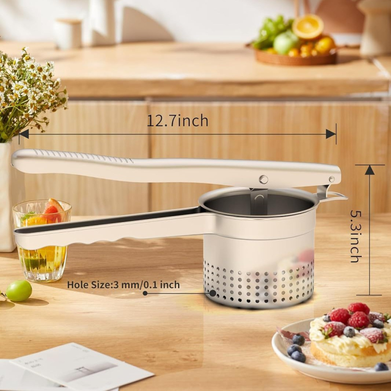 Storcător manual multifuncțional pentru uz casnic – compact din oțel inoxidabil, storcător de fructe și presă pentru cartofi