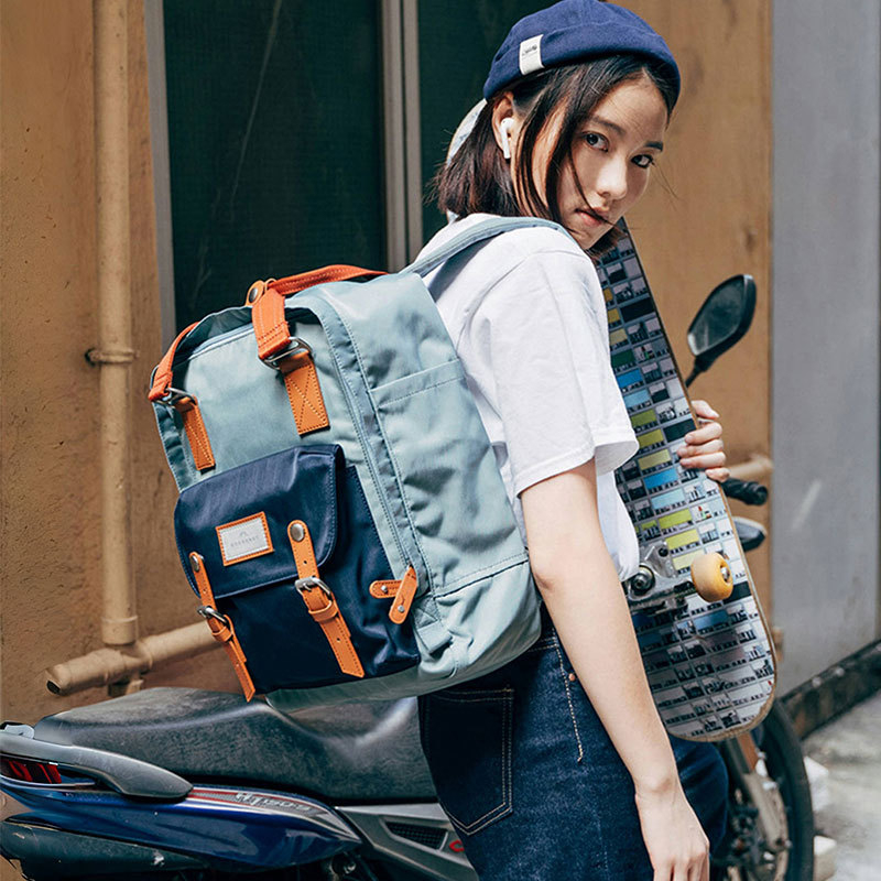 Harajuku stil nylon ruksak, vodootporan, velik kapacitet, za svakodnevnu vanjsku upotrebu i školu, kompatibilan s 14-inčnim prijenosnim računalom
