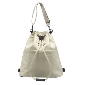 Platnena torba za rame, unisex, inspirirana korejskim i japanskim stilom, Harajuku Ulzzang, velika kapaciteta do 20 L, za 14-inčni prijenosnik, dizajn s dva remena, poliester podstava, kožni detalji