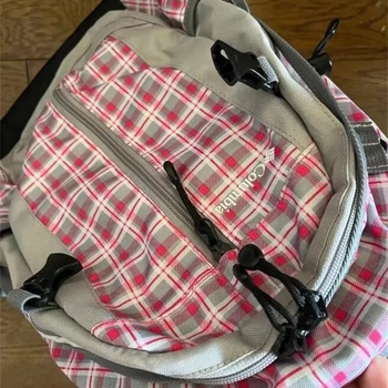 korejski stil patchwork karirani, kontrastne boje, otporan na mrlje najlon ruksak za kampus, velik kapacitet, vodootporan