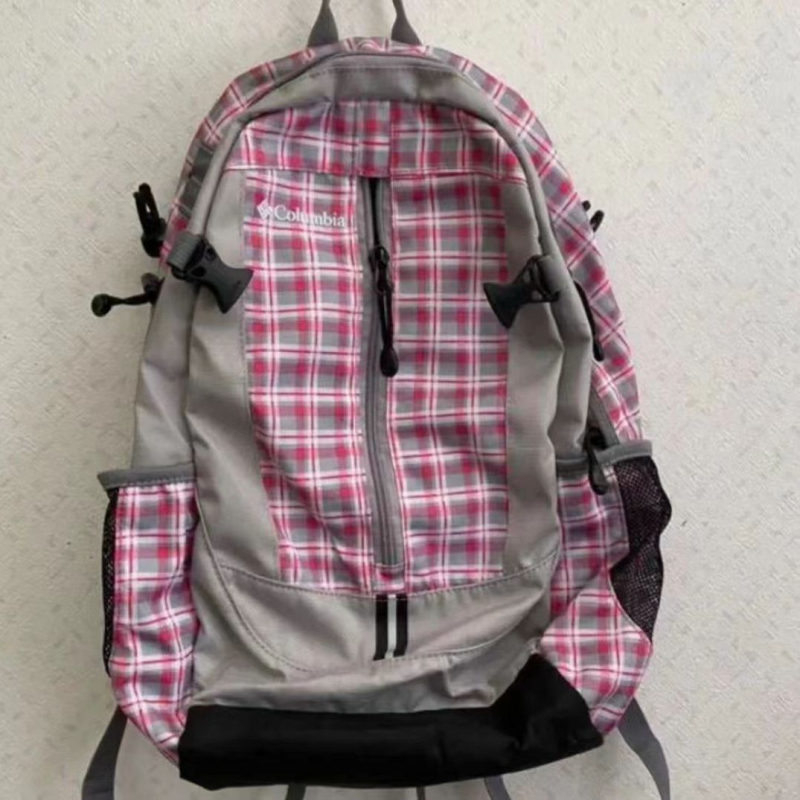 korejski stil patchwork karirani, kontrastne boje, otporan na mrlje najlon ruksak za kampus, velik kapacitet, vodootporan