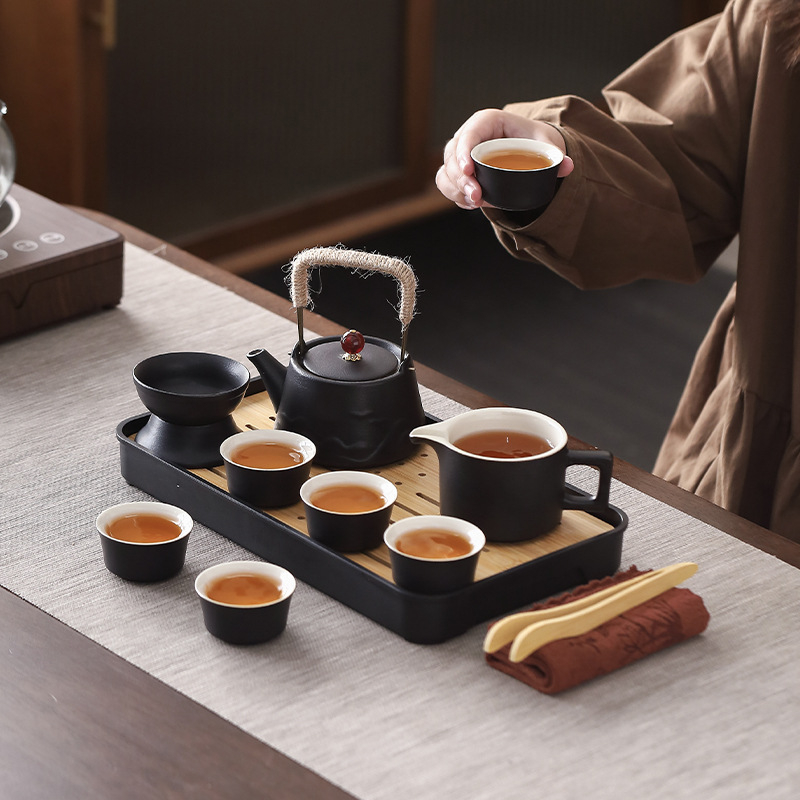 Set de ceai Kung Fu portabil 2025 – Ceainic ceramic de înaltă calitate și cești, pentru uz acasă și camping în aer liber