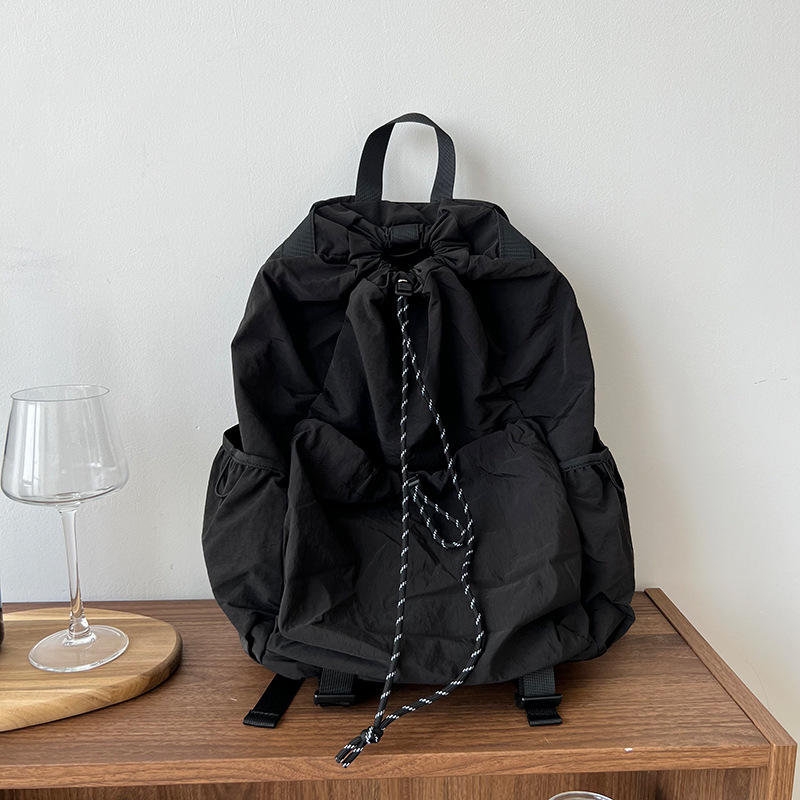 Najlonska ruksak s vezicama za zatvaranje, unisex, Harajuku stil, velika kapaciteta, za dnevnu upotrebu