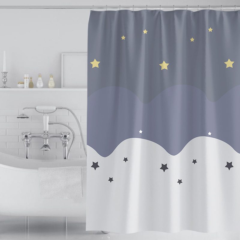 Set perdea de duș din poliester - impermeabil și antifungic, perdea despărțitoare pentru baie, perdea de duș, perdea pentru fereastră, stil nordic, set de înaltă calitate, montaj fără găuri