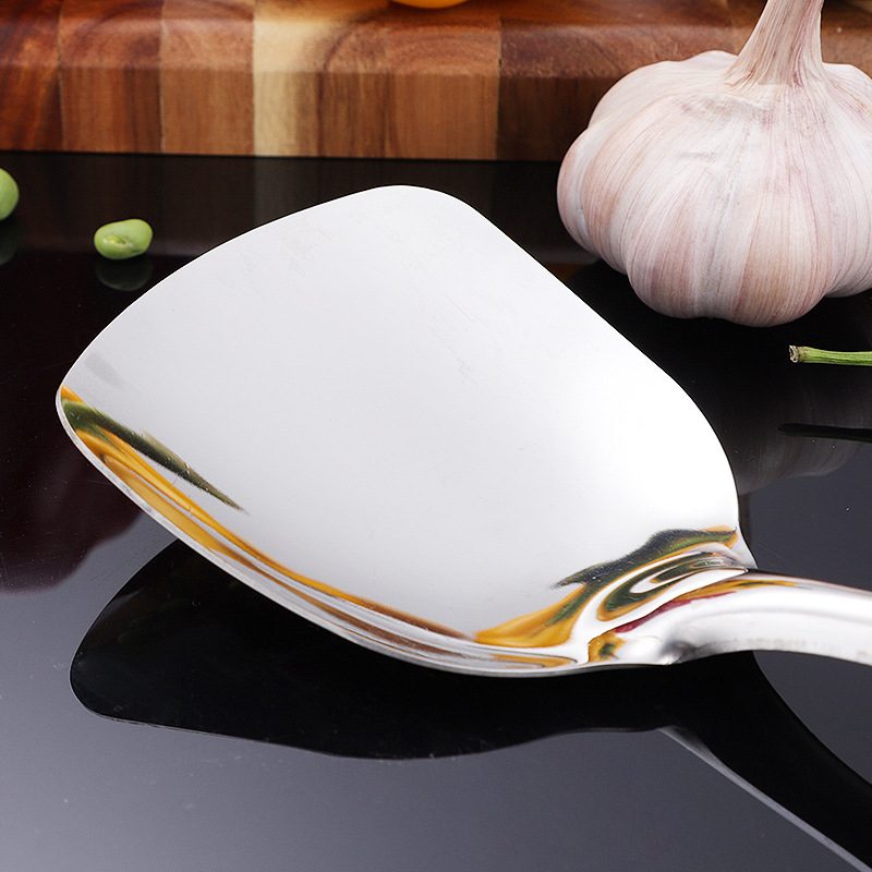 Set de ustensile de bucătărie din oțel inoxidabil, mâner lung: spatulă și lingură