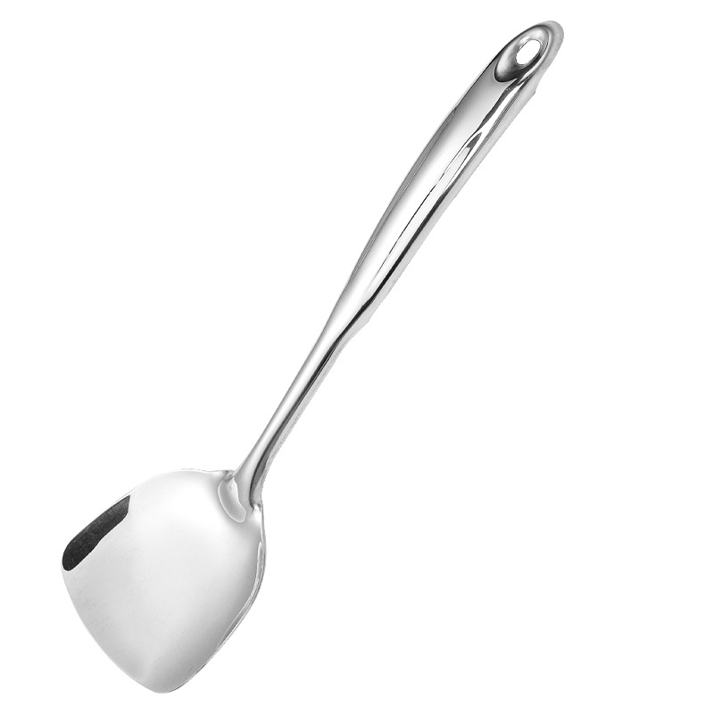 Set de ustensile de bucătărie din oțel inoxidabil, mâner lung: spatulă și lingură