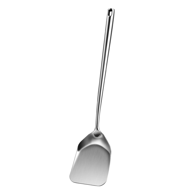 Spatulă de bucătărie din oțel inoxidabil 304, cu mâner lung, spatulă 2-in-1 pentru prăjit