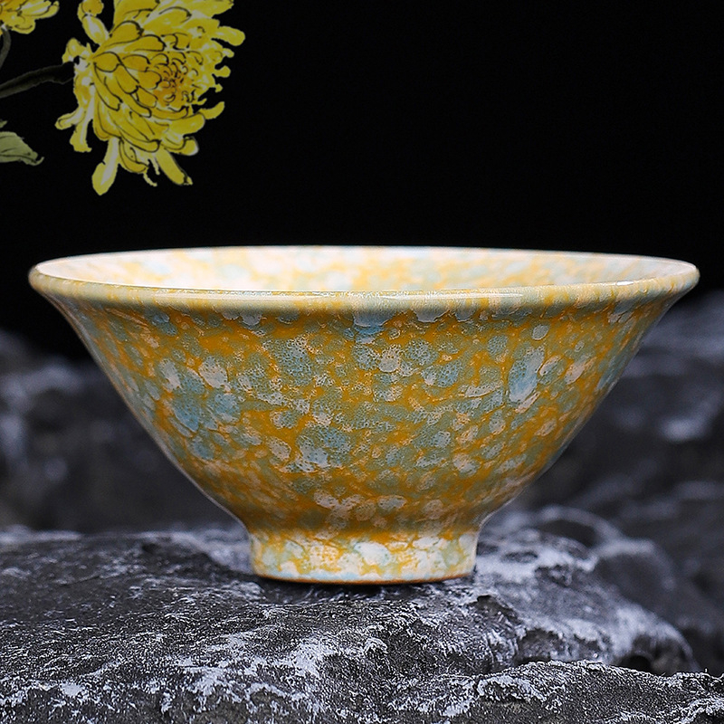 Set ceramic Gongfu pentru ceai: ceașcă principală, ceașcă de degustare, bol mare pentru ceai și suport pentru ceai – cadou