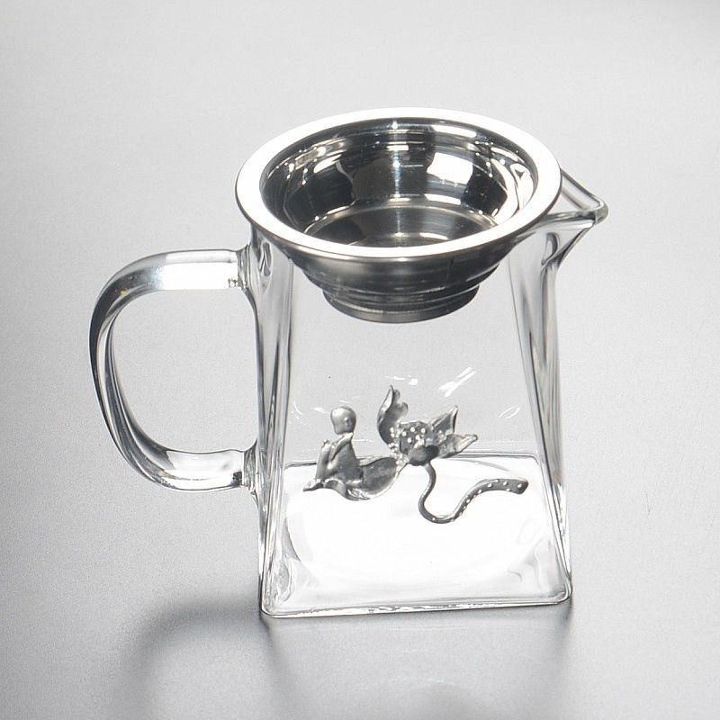 Σετ Gongfu τσαγιού από γυαλί υψηλής θερμικής αντοχής, με μεγάλο κανάκι για ομοιόμορφη χορήγηση τσαγιού, διαχωριστή τσαγιού και φίλτρο τσαγιού