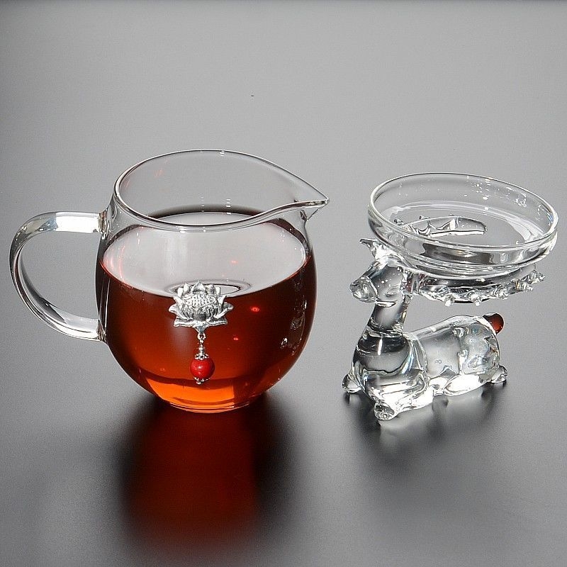 Σετ Gongfu τσαγιού από γυαλί υψηλής θερμικής αντοχής, με μεγάλο κανάκι για ομοιόμορφη χορήγηση τσαγιού, διαχωριστή τσαγιού και φίλτρο τσαγιού