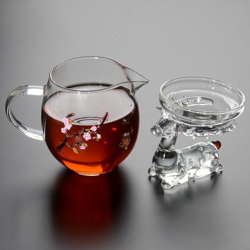 Σετ Gongfu τσαγιού από γυαλί υψηλής θερμικής αντοχής, με μεγάλο κανάκι για ομοιόμορφη χορήγηση τσαγιού, διαχωριστή τσαγιού και φίλτρο τσαγιού