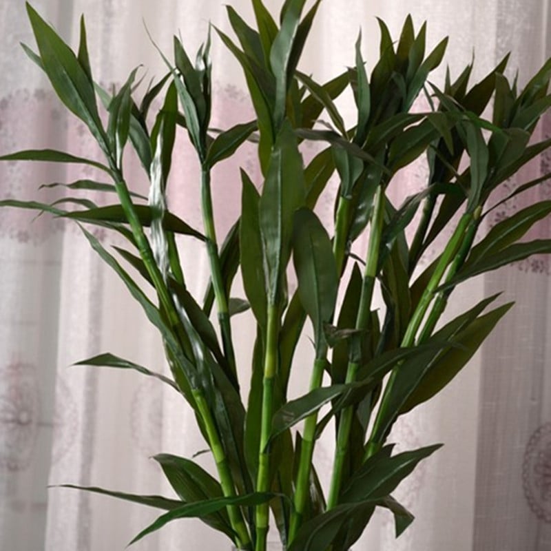 Bambus norocos artificial pentru decorul sufrageriei, plantă din mătase