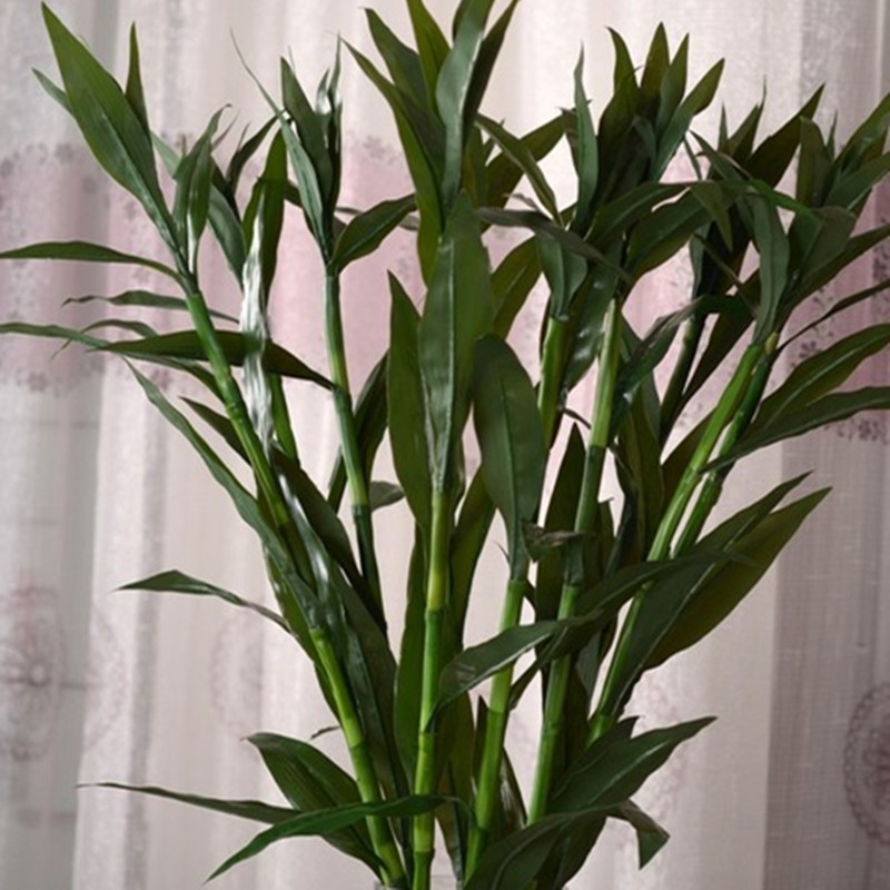 Bambus norocos artificial pentru decorul sufrageriei, plantă din mătase