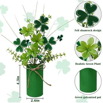 Ghirlandă artificială cu trifoi și plante verzi – decor pentru Ziua Sfântului Patrick, plante plastice pentru casă, nunți și exterior