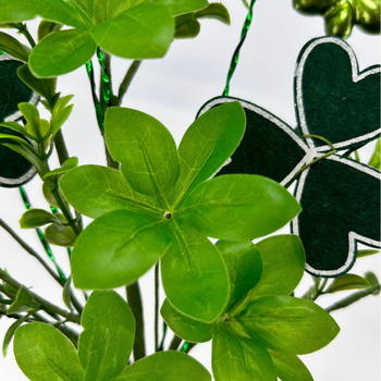 Ghirlandă artificială cu trifoi și plante verzi – decor pentru Ziua Sfântului Patrick, plante plastice pentru casă, nunți și exterior