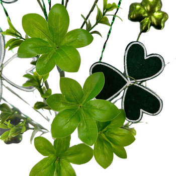 Ghirlandă artificială cu trifoi și plante verzi – decor pentru Ziua Sfântului Patrick, plante plastice pentru casă, nunți și exterior