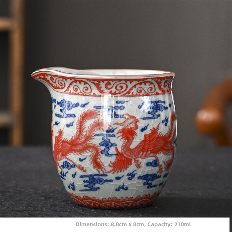 Modro-biela porcelánová šálka na čaj s podnosom – retro keramický čajový set pre domácu čajovú ceremóniu