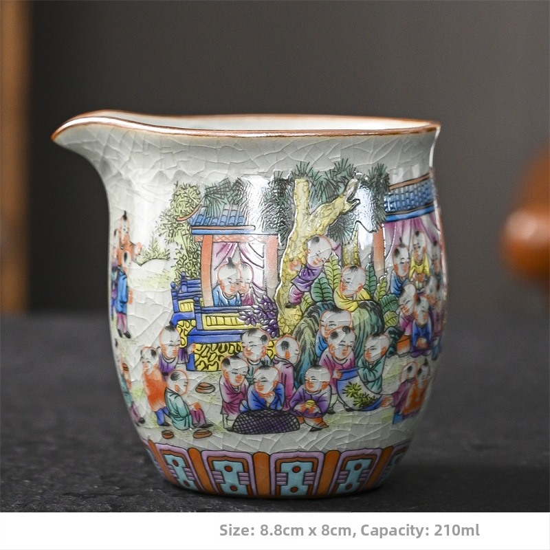Modro-biela porcelánová šálka na čaj s podnosom – retro keramický čajový set pre domácu čajovú ceremóniu