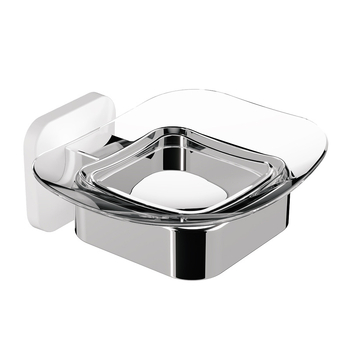 Săpunier montat pe perete, fără găuri, din plastic transparent, pentru baie