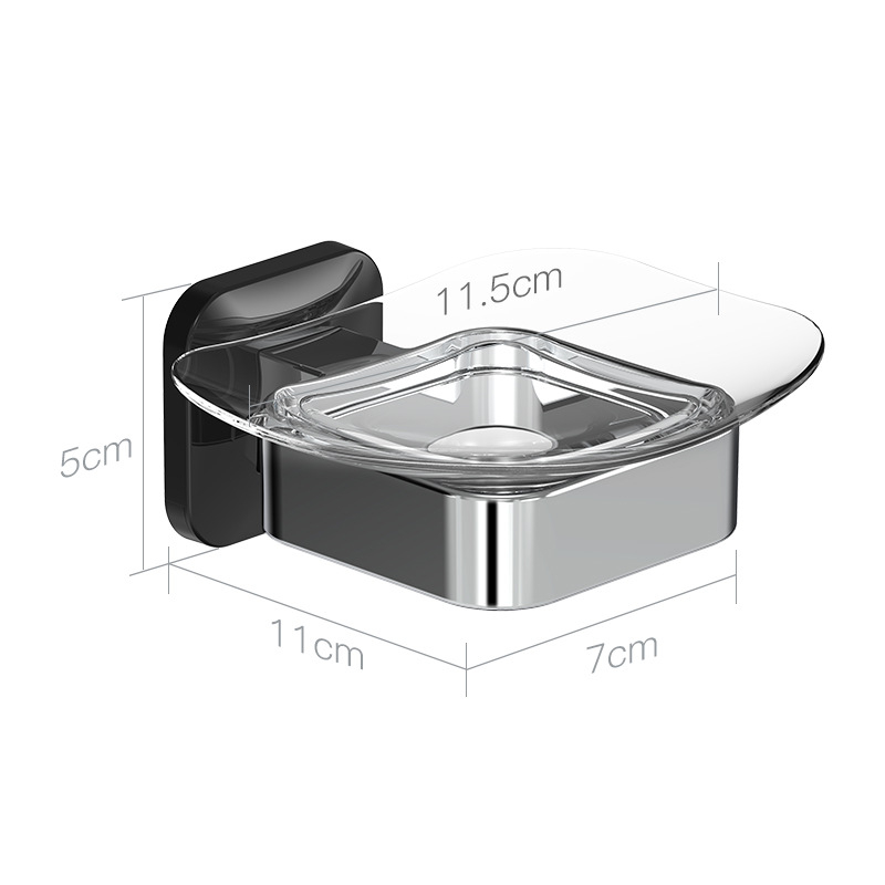 Săpunier montat pe perete, fără găuri, din plastic transparent, pentru baie