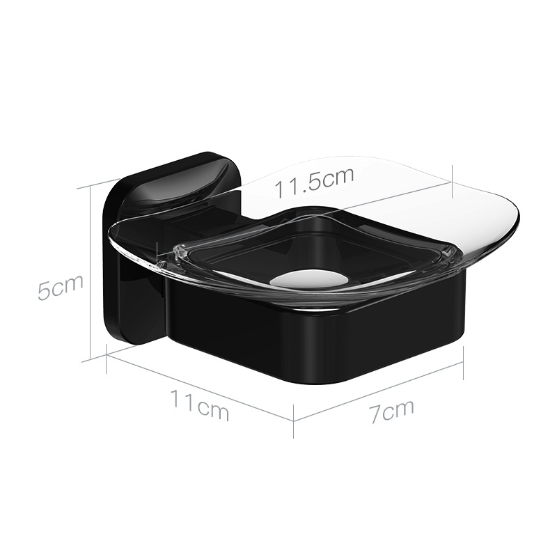 Săpunier montat pe perete, fără găuri, din plastic transparent, pentru baie