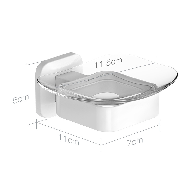 Săpunier montat pe perete, fără găuri, din plastic transparent, pentru baie