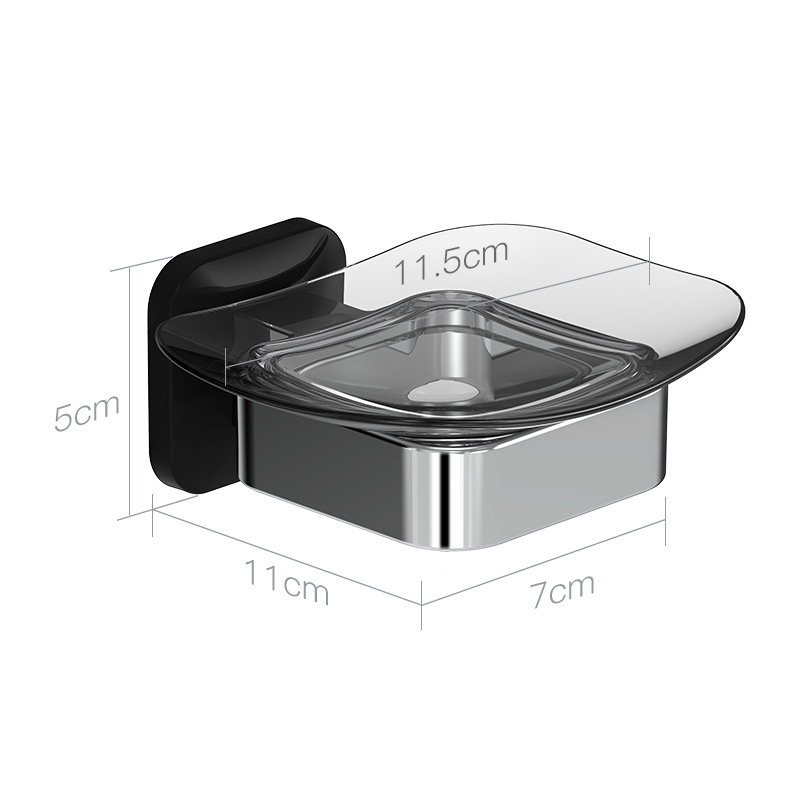 Săpunier montat pe perete, fără găuri, din plastic transparent, pentru baie