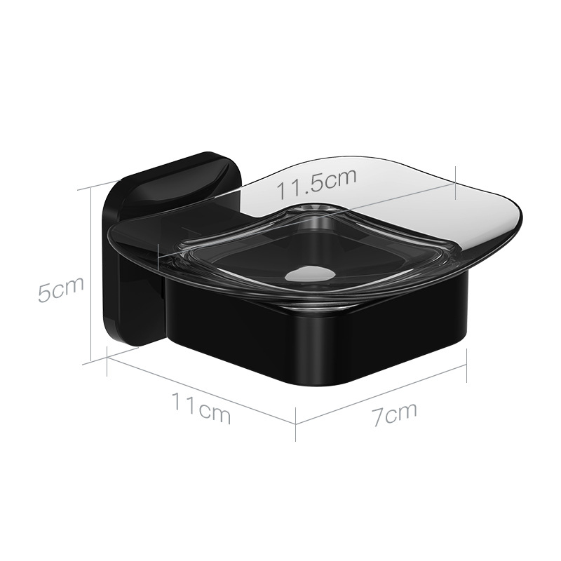 Săpunier montat pe perete, fără găuri, din plastic transparent, pentru baie