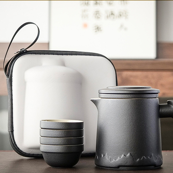 Set ceramic de ceai pentru călătorii cu ceainic Kung Fu și ceașcă, stil chinezesc, kit de preparare a ceaiului, cadou în aer liber