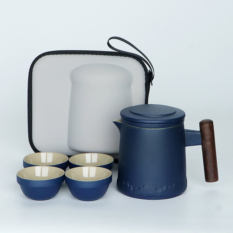 Set ceramic de ceai pentru călătorii cu ceainic Kung Fu și ceașcă, stil chinezesc, kit de preparare a ceaiului, cadou în aer liber