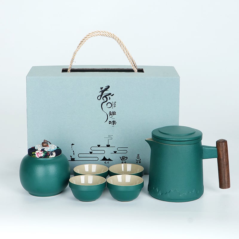 Set ceramic de ceai pentru călătorii cu ceainic Kung Fu și ceașcă, stil chinezesc, kit de preparare a ceaiului, cadou în aer liber