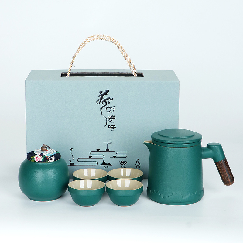 Set ceramic de ceai pentru călătorii cu ceainic Kung Fu și ceașcă, stil chinezesc, kit de preparare a ceaiului, cadou în aer liber