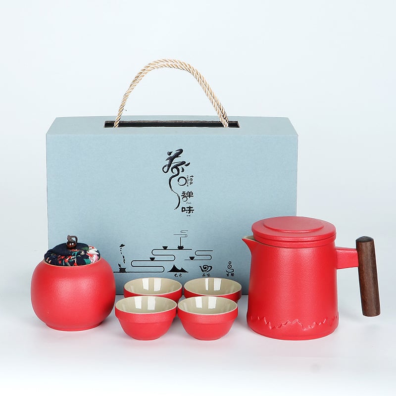 Set ceramic de ceai pentru călătorii cu ceainic Kung Fu și ceașcă, stil chinezesc, kit de preparare a ceaiului, cadou în aer liber