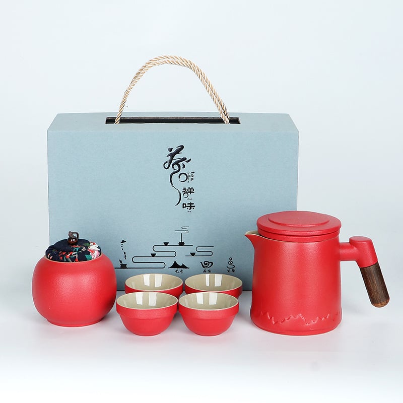 Set ceramic de ceai pentru călătorii cu ceainic Kung Fu și ceașcă, stil chinezesc, kit de preparare a ceaiului, cadou în aer liber