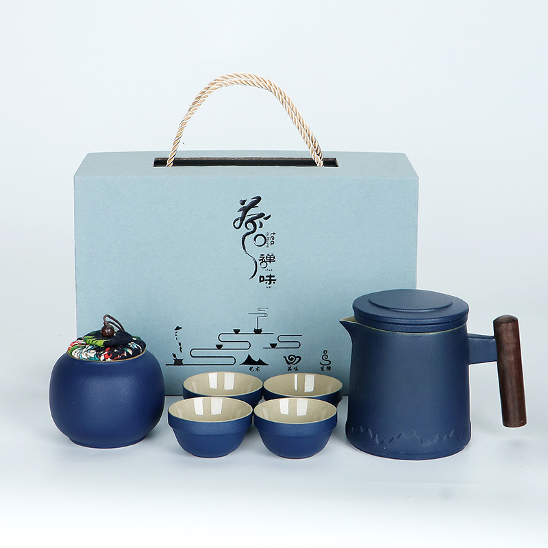 Set ceramic de ceai pentru călătorii cu ceainic Kung Fu și ceașcă, stil chinezesc, kit de preparare a ceaiului, cadou în aer liber