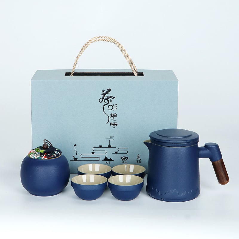 Set ceramic de ceai pentru călătorii cu ceainic Kung Fu și ceașcă, stil chinezesc, kit de preparare a ceaiului, cadou în aer liber