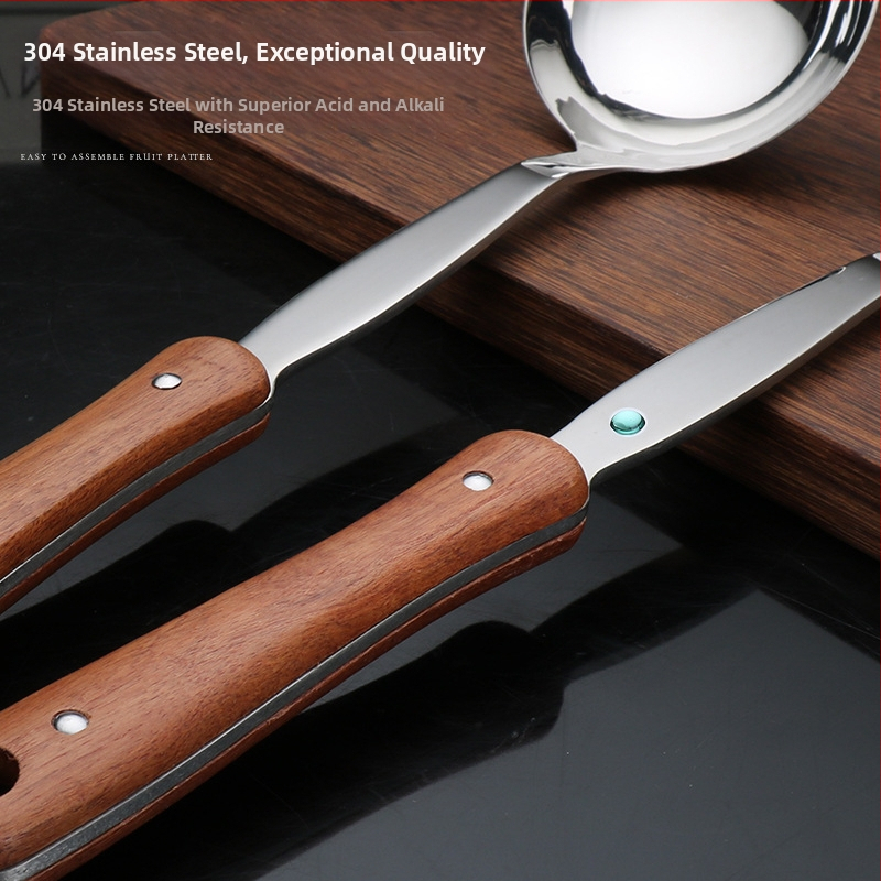 Set spatulă și lingură din oțel inoxidabil 304, cu mâner lung, fără acoperire, pentru gătit și prăjit, pentru uz casnic și comercial, în stoc.