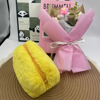 Velúr plüss sminktáska macaron színekben, nagy kapacitású tároló