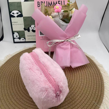 Velúr plüss sminktáska macaron színekben, nagy kapacitású tároló
