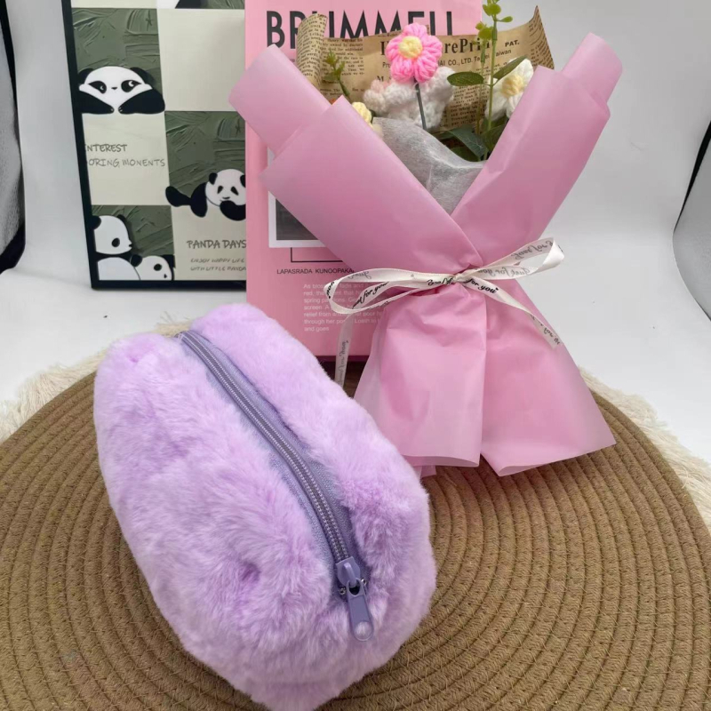 Velúr plüss sminktáska macaron színekben, nagy kapacitású tároló